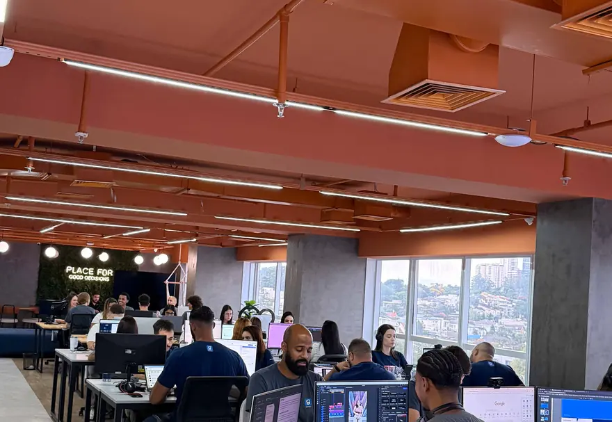 Vista do andar de operações da Growth7